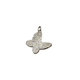 Silver Pave Diamond Butterfly Pendant