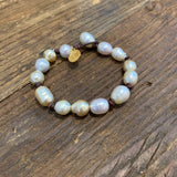 South Sea Pearls w/ Knots Bracelet | Dark Brown | 7.5-8"