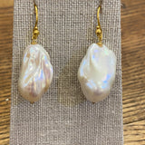 Baroque Pearl w/ Gold S-Hook Earrings