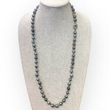 Necklace | Tahitians Pearls on Colorful Thread w/ Diamond Clasp | 31.5”