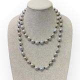 Necklace | South Sea Pearls, Dark Brown Leather | 45”