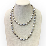 Necklace | South Sea Pearls, Dark Brown Leather | 45”