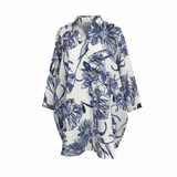 LN - Oversized Button Down Top | Washed Blu