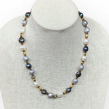 Mid-Length | Freshwater Pearl Multi, 18K Gold, Diamond | 21”