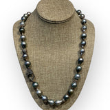 Necklace | Tahitian & Diamonds in Silk | 25”