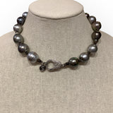 Choker | XL Tahitian Pearls w/ Diamond Clasp | 16.5”
