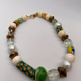 Semi-Precious Stone and Myoka Pearl Necklace | F