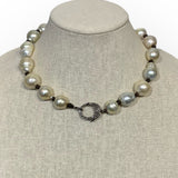 Choker | XL South Sea Pearls, Diamond Clasp | 18”