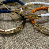 Bracelet | Braided Leather w/ 14K Gold