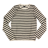 UN - 100% Cotton Long Sleeve Striped T-Shirt | Galet Noir