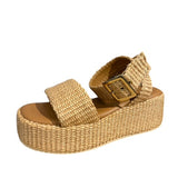AL - Terry Shoe | Beige w/ Gold Buckle