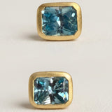 KCTS - Blue Zircon Radiant Bezel Earring | 1.66ct