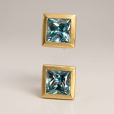 KCTS - Blue Zircon Square Bezel Earring | 2.90ct