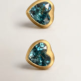 KCTS - Blue Zircon Heart Bezel Earring | 1.71ct