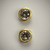 KCTS - White Sapphire Round Bezel Earring | 1.14ct