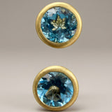 KCTS - Blue Zircon Round Bezel Earring | 1.27ct