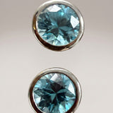 KCTS - Blue Zircon Round Bezel Earring | 2.54ct