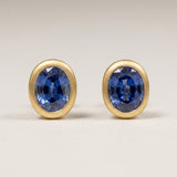 KCTS - Blue Sapphire Oval Bezel Earring | 0.71ct