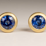KCTS - Blue Sapphire Round Bezel Earring | 0.62ct
