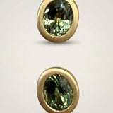 KCTS - Green Sapphire Oval Bezel Earring | 1.16ct