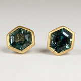 KCTS - Montana Sapphire Hexagon Bezel Earring | 2.15ct