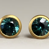 KCTS - Montana Sapphire Round Bezel Earring | 1.20ct