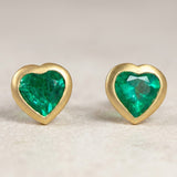 KCTS - Emerald Heart Bezel Earring | 0.55ct