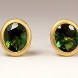 KCTS - Green Tourmaline Oval Bezel Earring | 1.23ct
