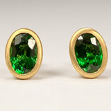 KCTS - Tsavorite Garnet Oval Bezel Earring | 1.14ct