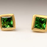 KCTS - Tsavorite Garnet Radiant Bezel Earring | 0.70ct