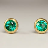 KCTS - Emerald Round Bezel Earring | 0.38ct