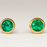 KCTS - Emerald Round Bezel Earring | 0.62ct