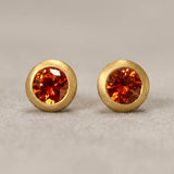 KCTS - Orange Sapphire Round Bezel Earring | .40ct