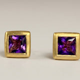 KCTS - Amethyst Princess Cut Bezel Earring | 0.80ct