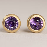 KCTS - Purple Sapphire Round Bezel Earring | 1.22ct