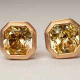 KCTS - Yellow Sapphire Asscher Bezel Earring | 2.24ct
