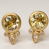 KCTS - Yellow Sapphire Round Bezel with Diamonds | 2.17/0.12ct