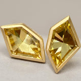 KCTS - Yellow Beryl Fancy Cut Bezel Earring | 1.85ct