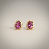 KCTS - Pink Sapphire Oval Bezel Earring | 0.91ct