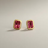 KCTS - Pink Spinel Emerald Cut Bezel Earring | 0.69ct