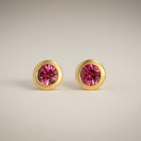 KCTS - Rubellite Round Bezel Earring | 0.50ct
