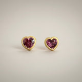 KCTS - Malaya Garnet Heart Bezel Earring | 1.21ct