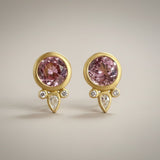 KCTS - Malaya Garnet Round Bezel with Diamonds | 1.95/0.13ct