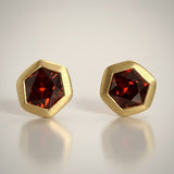 KCTS - Rose Malaya Garnet Hexagon Bezel Earring | 1.12ct