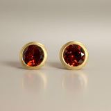 KCTS - Garnet Round Bezel Earring | 1.50ct