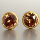 KCTS - Champagne Zircon Round Bezel Earring | 2.63ct