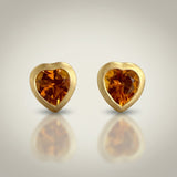 KCTS - Citrine Heart Bezel Earring | 0.76ct