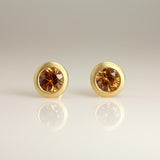 KCTS - Orange Sapphire Round Bezel Earring | 0.40ct