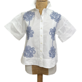 RO - Button Down Blouse w/ Floral Detail