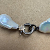 Baroque Pearls on Colorful Thread w/ Diamond Clasp Choker 16''